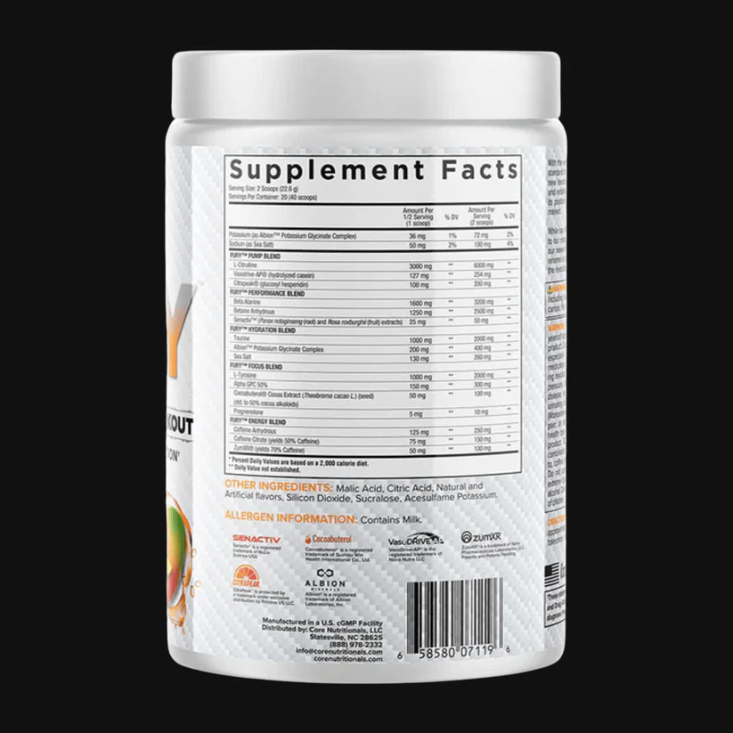 Core Fury V2 Preworkout - Image 3